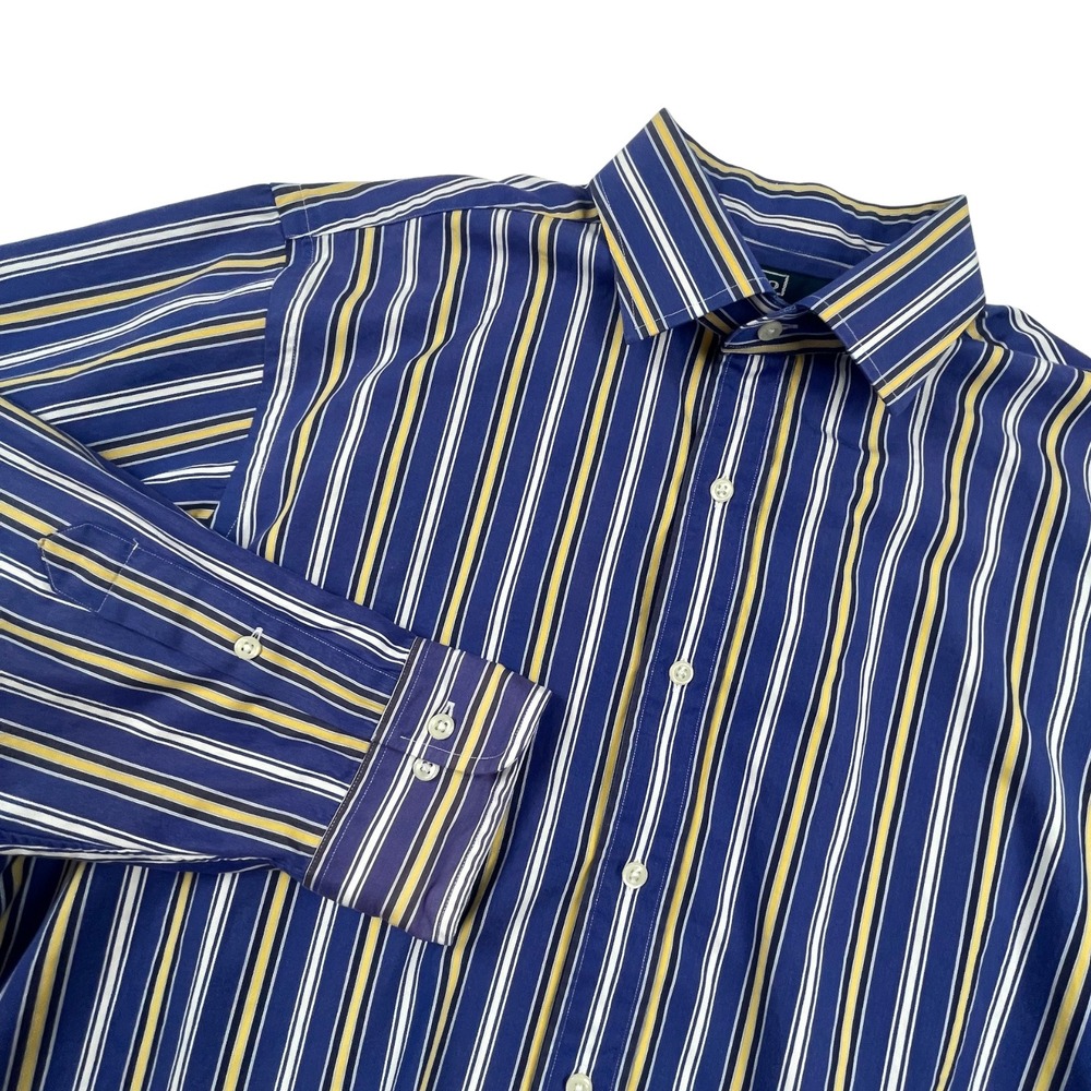 Polo Ralph Lauren Mens 16.5 L Regent Classic Fit Vintage 90s Striped Dress Shirt